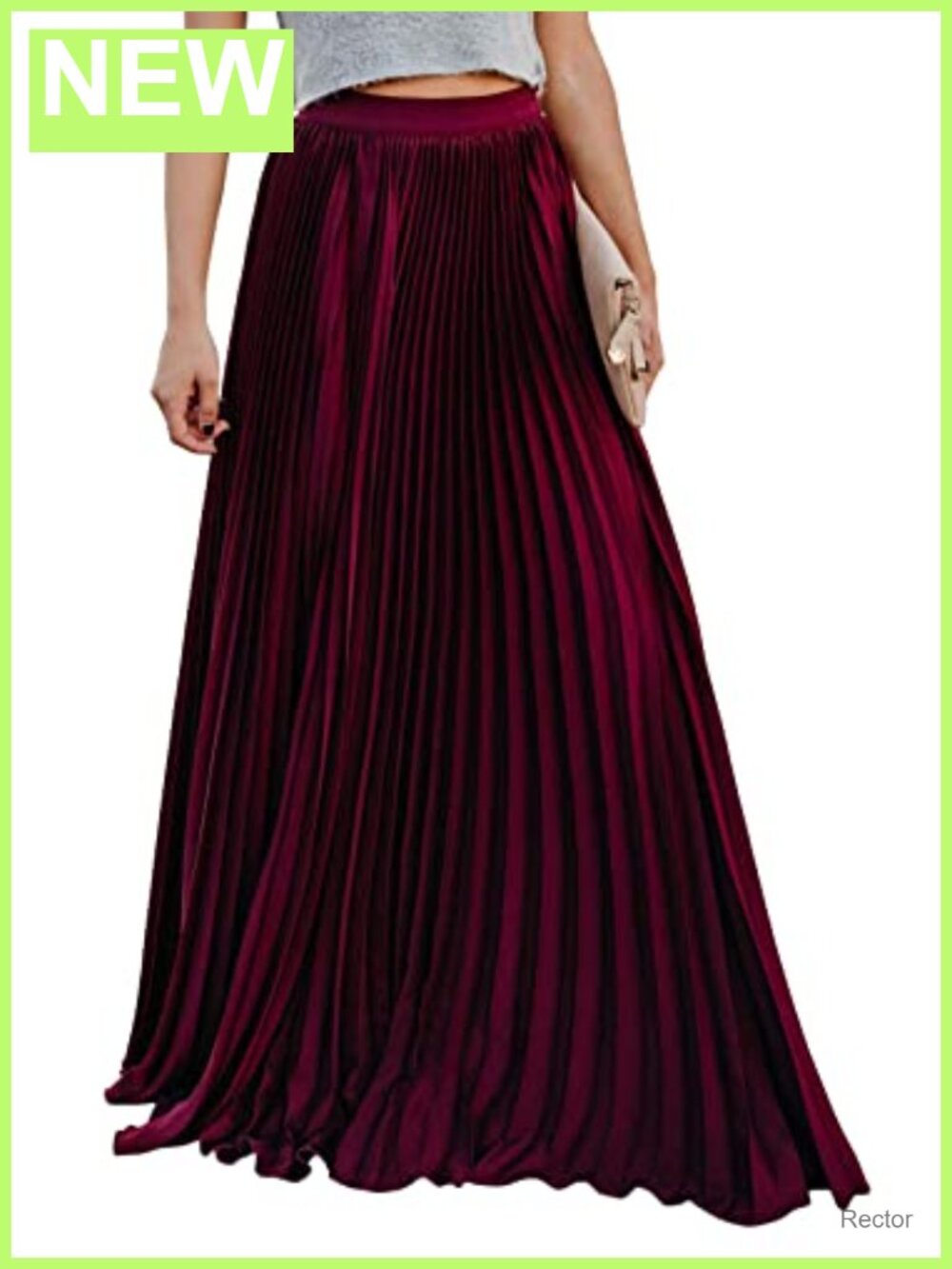 Women's High Waist Pleated Chiffon Maxi Skirt with Pockets